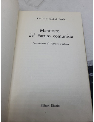 Marx, Engels. Manifesto del Partito comunista - Editori Riuniti 1980