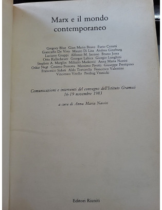 Marx e il mondo contemporaneo (a cura di A. M. Nassisi) - Editori Riuniti 1987