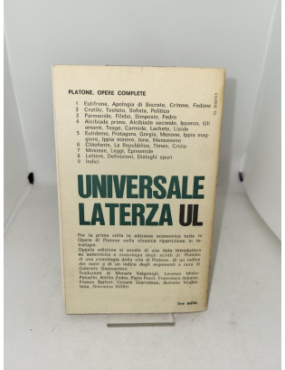 Platone - Opere complete Vol. 1. Eutifrone, Apologia di Socrate - Laterza 1971